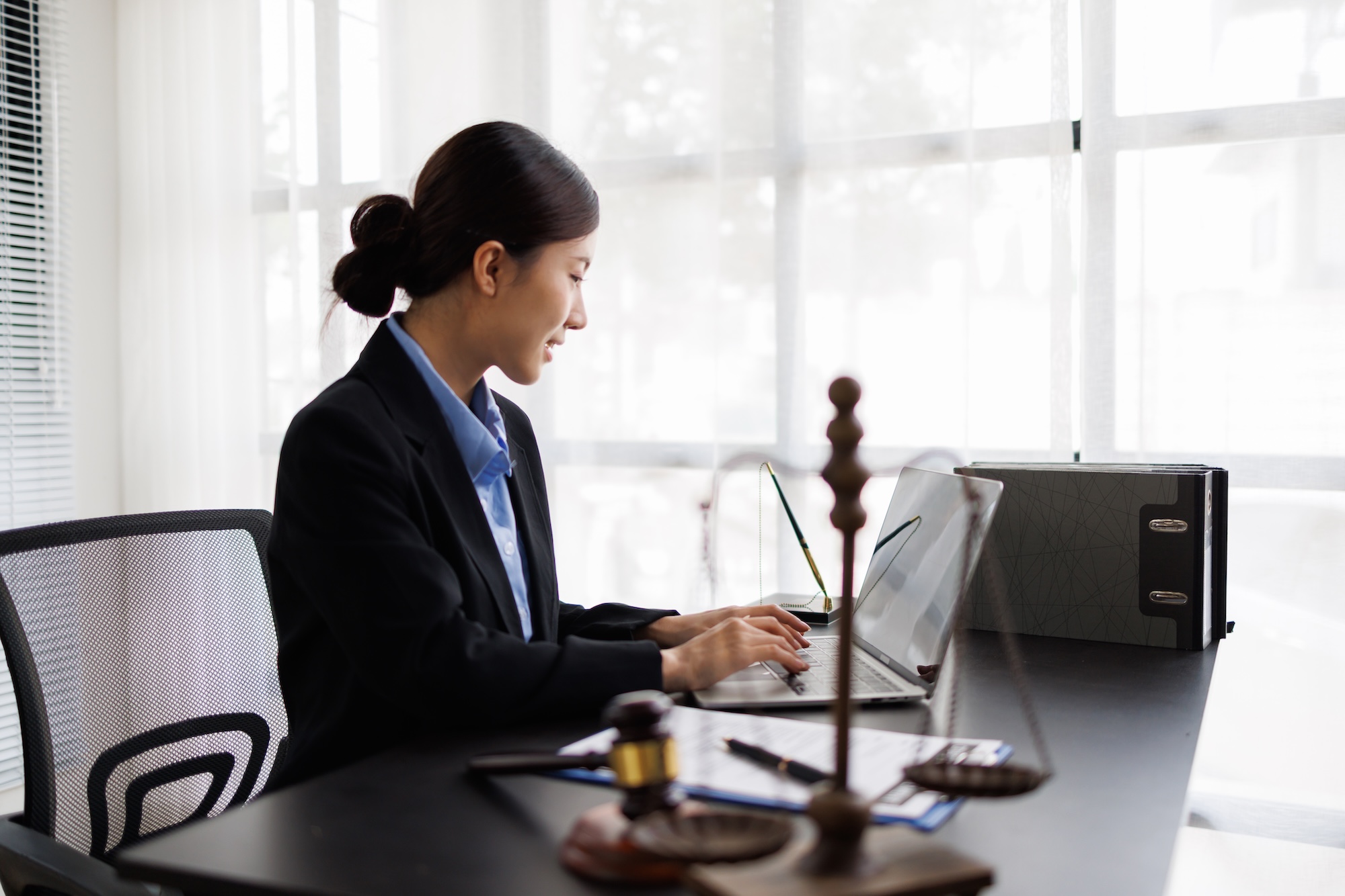 Professional consultant working at desk